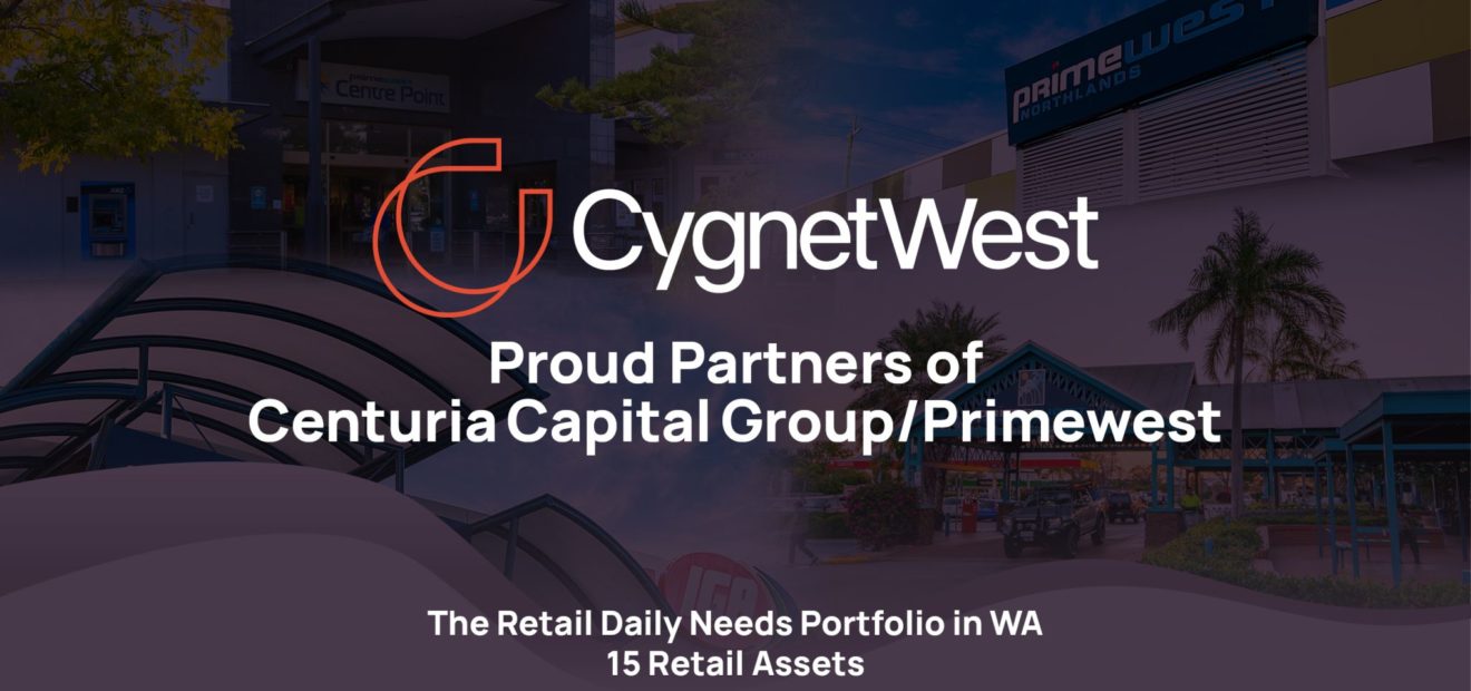 Cygnet West strengthens retail property management portfolio by partnering with Centuria Capital Group.